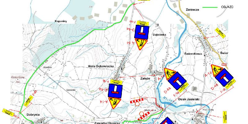 Zmiana terminu zamknięcia drogi powiatowej Nr 1881R Dębowiec – Załęże – Osiek Jasielski