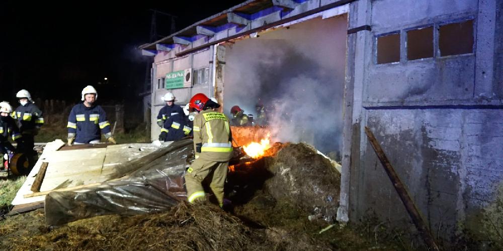 Pożar budynku SKR w Cieklinie