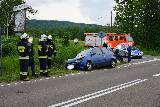 Zderzenie fiata z bmw na skrzyżowaniu w Woli Cieklińskiej (Sieniawa)