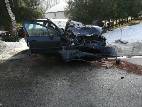 Wypadek na drodze powiatowej w Łaskach