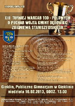 Zaproszenie na XIII Turniej Warcab 100-polowych