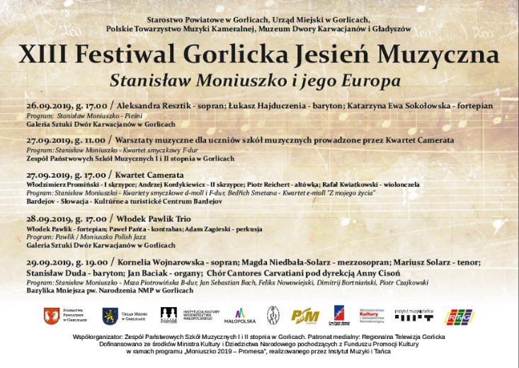 XIII FESTIWAL GORLICKA JESIEŃ MUZYCZNA / STANISŁAW MONIUSZKO I JEGO EUROPA