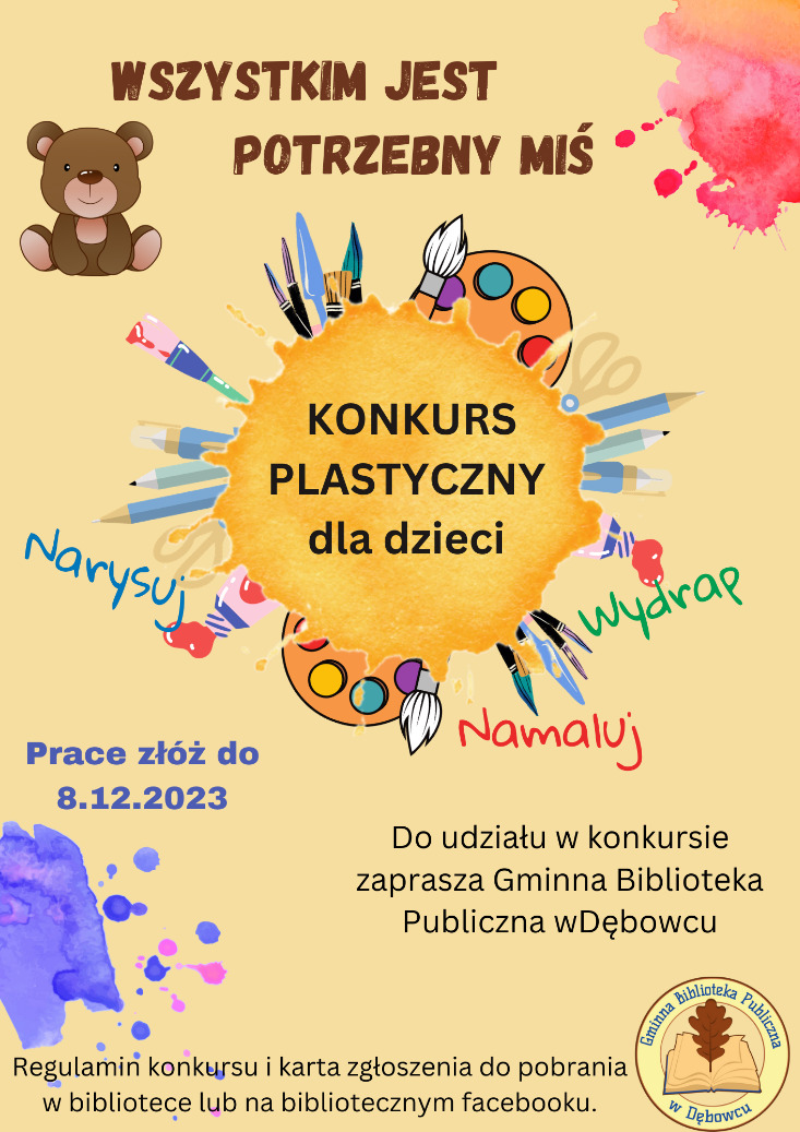 Wszystkim jest potrzebny miś - konkurs plastyczny dla dzieci