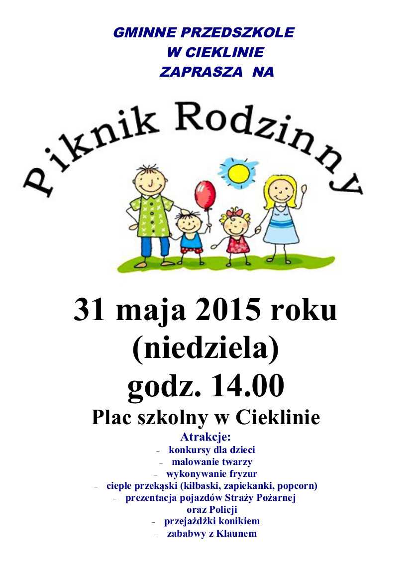 Zaproszenie na Piknik Rodzinny