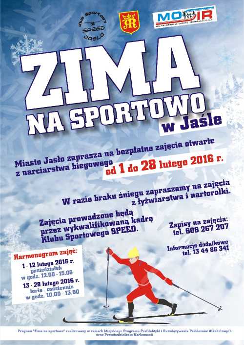 Bezpłatne zajęcia z narciarstwa biegowego - zima na sportowo w Jaśle