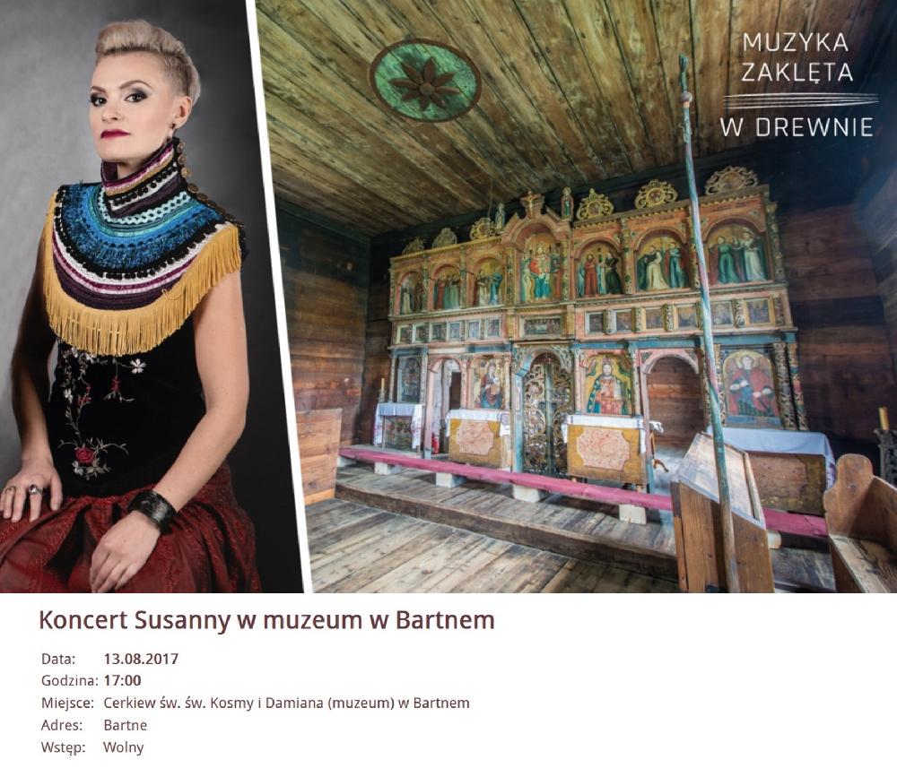 Koncert Susanny w muzeum w Bartnem