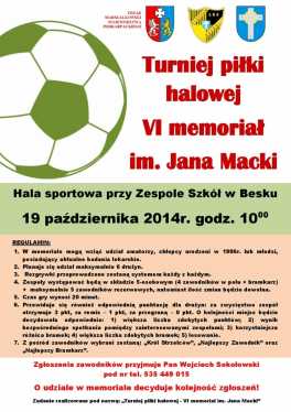 Turniej piłki halowej - VI memoriał im. Jana Macki