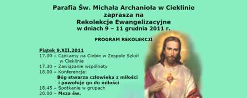 Parafia Św. M. Archanioła w Cieklinie zaprasza na Rekolekcje