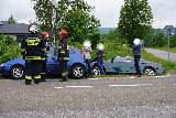 Zderzenie fiata z bmw na skrzyżowaniu w Woli Cieklińskiej (Sieniawa)