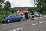 Zderzenie fiata z bmw na skrzyżowaniu w Woli Cieklińskiej (Sieniawa)