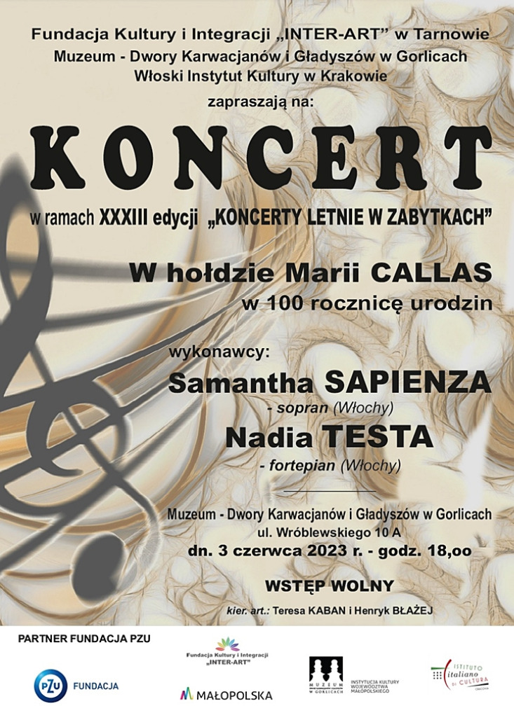 Samantha Sapienza i Nadia Testa - koncert ” W hołdzie Marii Callas w 100. rocznicę urodzin„