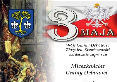Zaproszenie na obchody 227 Rocznicy Uchwalenia Konstytucji 3-go Maja